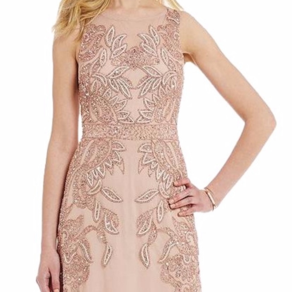 Adrianna-Papell PLUS size beaded sleeveless long gown - Picture 6 of 16